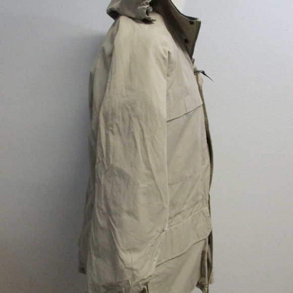 Woolrich Hooded Parka Storm Coat Jacket Khaki Tan Mens Size L - Picture 3 of 12